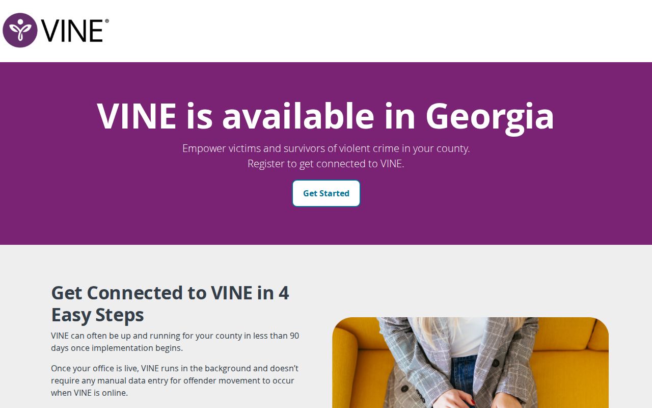 Georgia VINE notification methods for an Oconee County inmate release