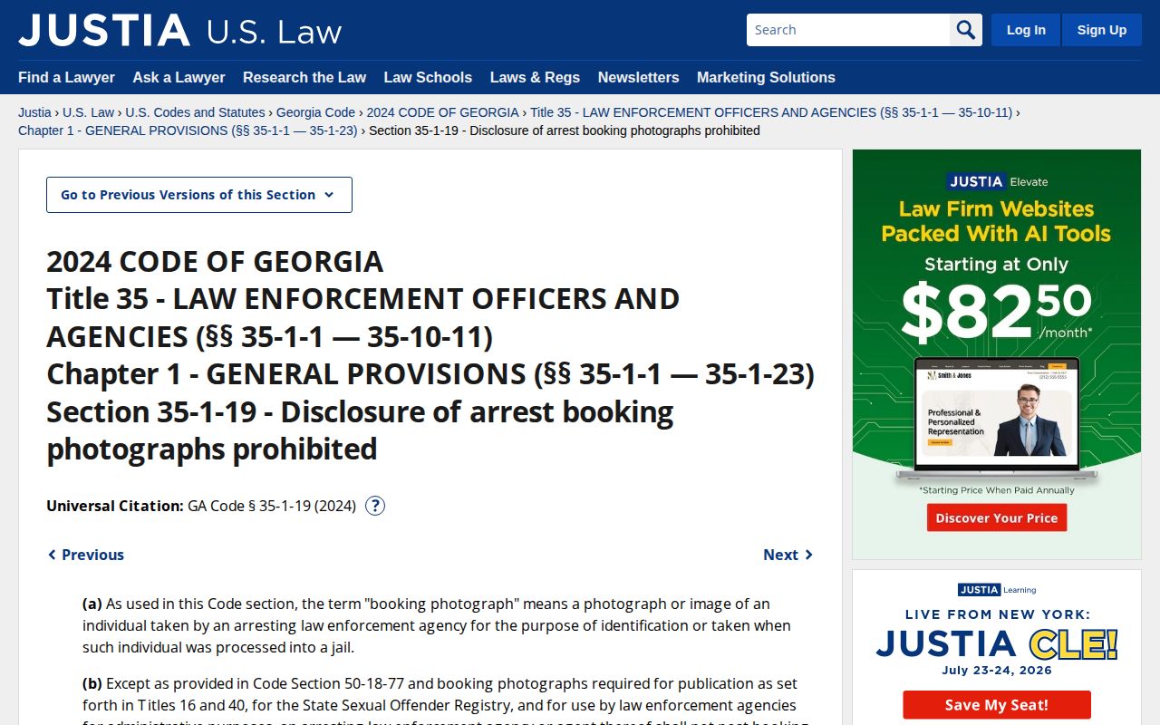 Georgia booking photo law for Oconee County released inmate mugshots